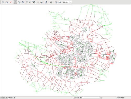 GRASS v.net.iso Isolines