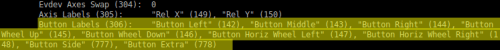 xinput list Button Label