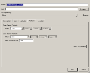 Google Earth WMS refresh tab